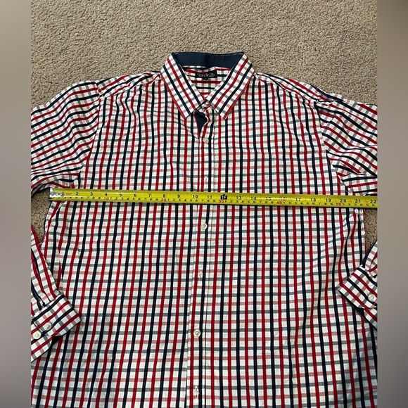 Men's GALAXY BY HARVIC checkered plaid long sleeve button down shirt - Picture 11 of 11